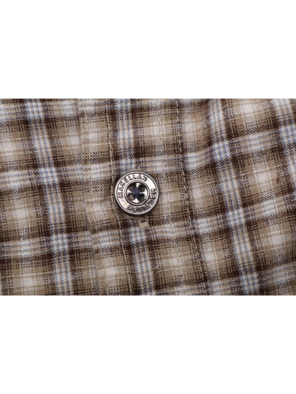 Magellan Sportswear Shirt Mens M Grunge Brown Cabincore Plaid Button Down VTG - Picture 10 of 12